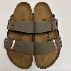 Birkenstock Women's Arizona Sandals Size 38 Brown Buckle Flat Boho Adjustable